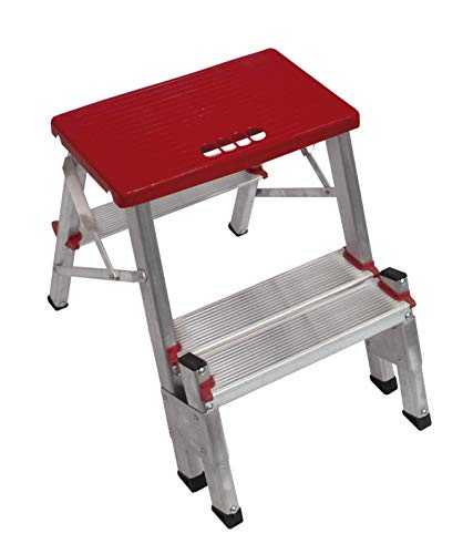 Banqueta de alumínio bilateral Art Factory Apolo com 2 degraus duplos