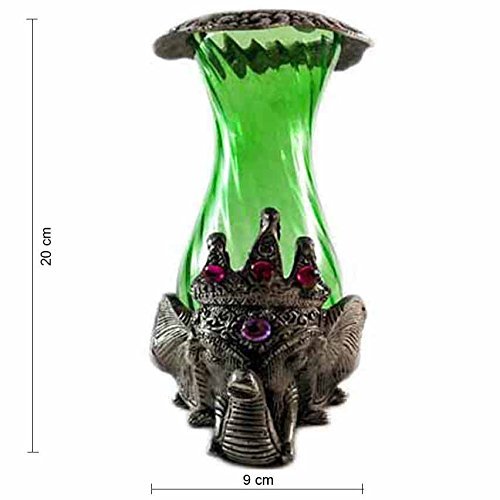 Homesake Flower Vase with Hand Carved Lord Ganesha, Valentine Day - Image 3 thumbnail
