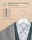 SONGMICS drewniane wieszaki na ubrania, garnitury, zestaw 20 sztuk, nacięcia w okolicy ramion, antypoślizgowe, kurtki, biały CRW03W-20