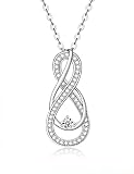 SILVERNANA Moissanite Necklaces for Women Lab Created Diamond Infinity Necklace 18K White Gold Plate