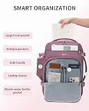 ECOHUB Plecak Podróżny do Ryanair EasyJet, Bagaż Podręczny na Laptopa z otwarciem 180°, Torba Kabinowa z Recyklingu rPET, Wodoodporny Plecak do Samolotu 45x36x20 cm 30L (Różowy)