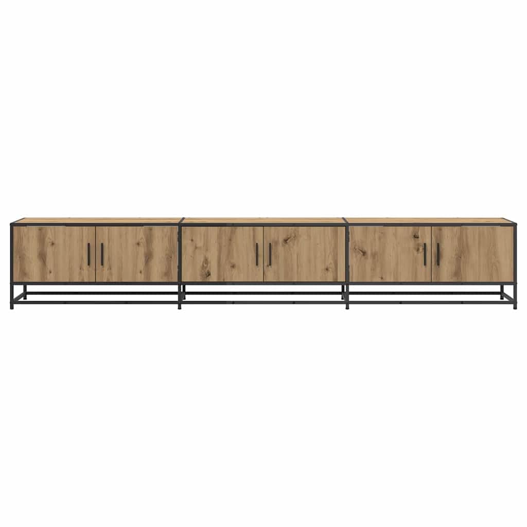 Set di 2 mobili bassi per TV in rovere Artisan, 240 x 35 x 41 cm