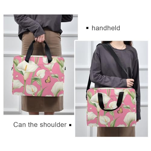 Funda para portátil con asa y correa 15.6" rosa miniatura 2