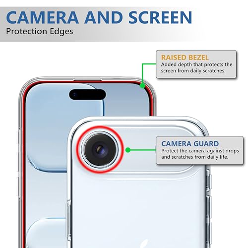 Image of CEDO iPhone 17 Air Clear Case | Soft Flexible Slim-Fit | Full Body 360 Protection Shock Proof TPU Back Cover (Transparent)