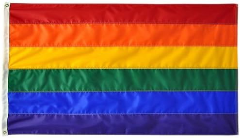3'x5' 3 x 5 FT Rainbow Gay Pride Flag Sewn Stripes SolarMax Nylon US Made