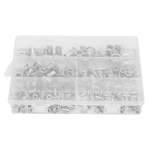 Rivet nut inox mixte 205pcs : fixez solidement vos filetages avec cet insert rivet à tête plate