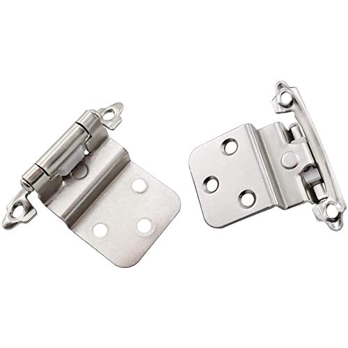 Sxnbh 20Pcs Mount Self Closing 3/8 Inch Inset Cabinet Hinges Nickel Plated Finish Multi-Fold Overlay Cabinet Door Flush Hinges #TOP6