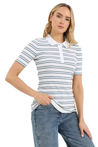 Image of Long Tall Sally - LTS Tall & Blue Stripe Polo Top - Women's