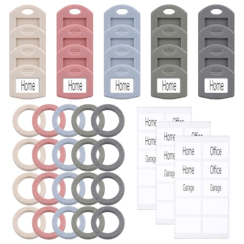 40-Pack Schlüsselkappen-Etiketten-Set, Silikon Bunter Schlüsselabdeckungen