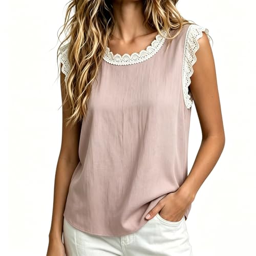 T-shirt sans manches boho en lin pour vos journées de détente et vacances au soleil