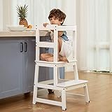 Kitchen Step Stool for Toddlers,Kids Learning Stool,Baby Standing Tower for Counter,Children Standing Helper (White)