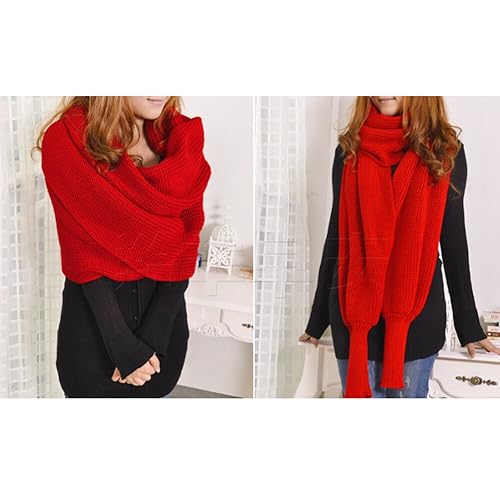 Winter Warm Knitted Wrap Scarf Shawl Cape With Sleeve for Women Autumn Winter Fashion Sweater Shawl Wraps Cape