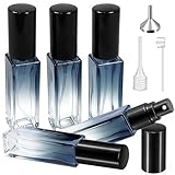 Qufiiry 5 Stück 10ml Parfümzerstäuber Nachfüllbar Parfüm Zerstäuber Glasflaschen Inklusive Trichter Pipette für Reisen Parfümzerstäuber Nachfüllbar mit Verlaufsdesign Sicher und Wiederbefüllbar