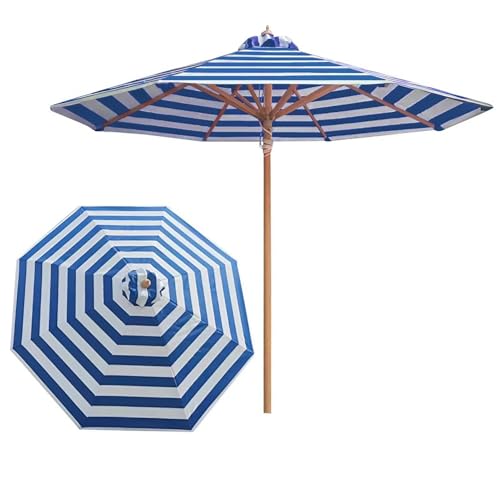 Ombrellone da esterno da 2,7 m, per tavoli da mercato, 210/270 cm, impermeabile, resistente alle intemperie, protezione dai raggi UV, con 8 costole resistenti, ombrello da giardino per piscina