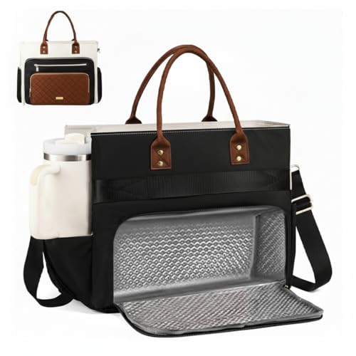 Image of Bayne Large Size Tote Bag with Lunch Compartment | Laptop Bags for Women Office Use | Waterproof Handbag for Women | Elegant Office Bag for Woman | Tote Bag for Woman | 13 inch Laptops