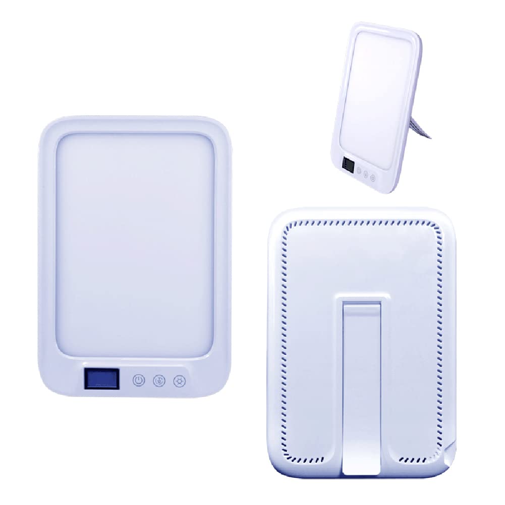 Lampe De Luminothérapie, 45000Lux Boîte À Lumière LED, Avec 3 Modes De Couleur, 6 Niveaux De Luminosité & Gradation En Continu, Coucher Du Soleil Fonction De Réglage De La Minuterie,Blanc