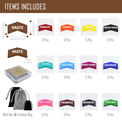 130 Pieces MTG Dice Counters Set Bulk Ability Keyword Tokens, Shield Plus 1 MTG Life Counters 6 Sided Counters Dice Set Compatible with Magic The Gatering TCG CCG Card Gaming Accessories by FIGURESLAB - Image 3