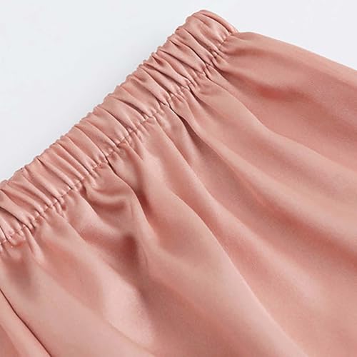 Teen Satin 𝐏ajama Set Short Sleeve 𝐒ilk 𝐏ajamas for Girls Button Down Sl𝐞epwear with Shorts 𝗦nug Fit Loung𝐞wear4