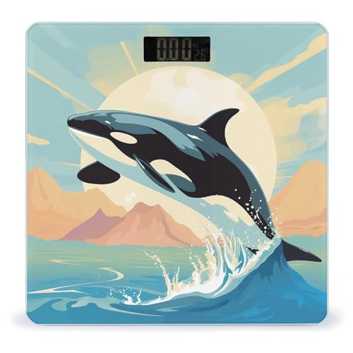 Báscula de baño digital Orca In The Sea con vidrio templado miniatura 1