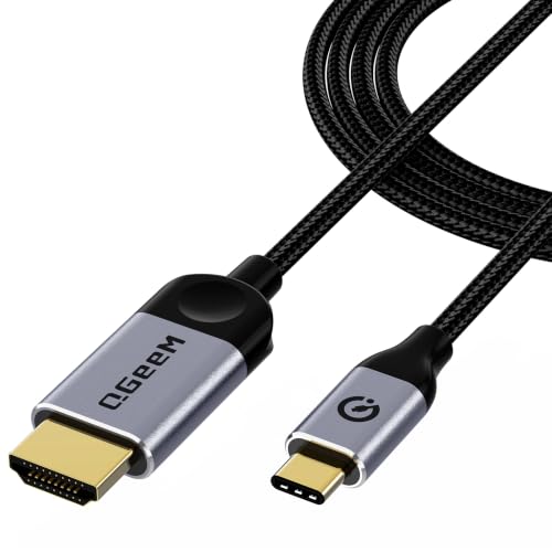 QGeeM USB C to HDMI Cable Adapter 6Ft 4K, USB Type C to HDMI Thunderbolt 3/4/5 Compatible for...