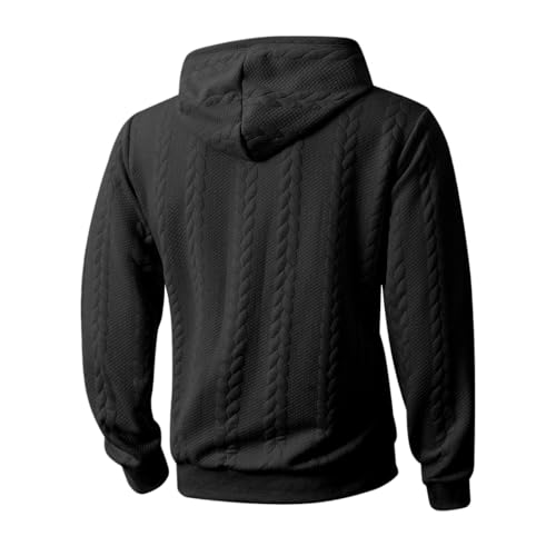 Quarter Zip Hoodie Men Textured Oversized Plain Hoodie Sweat Shirts - image 4