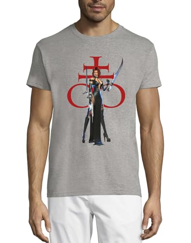 T-shirt homme col rond en coton gris respirant motif graphique