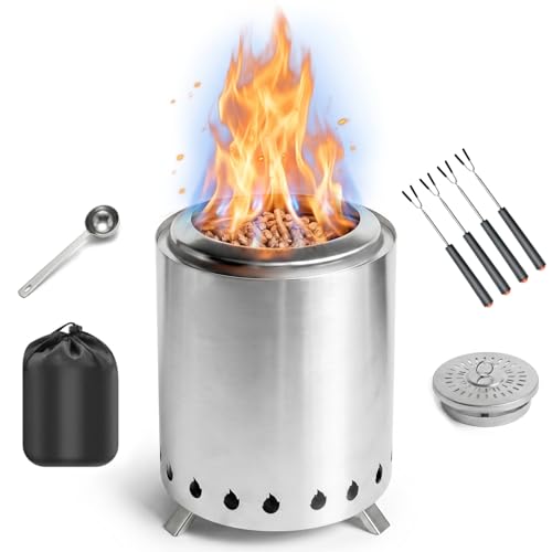 Tabletop Fire Pit Outdoor Wood Pellet Table Top Firepit 7 Inch Mini Fire Pit with Removable Ash-Pan Firepit with Carry Bag for Outside Patio Camping Backyard Picnic