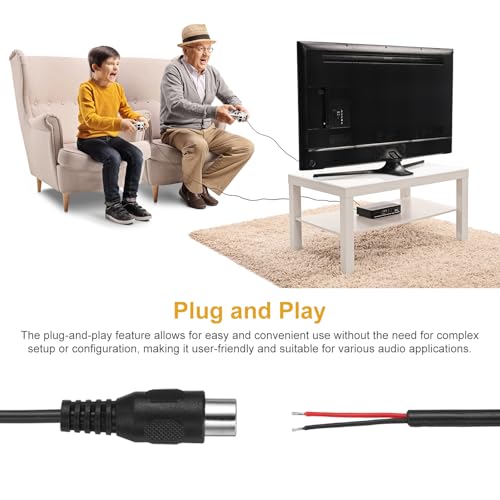 Cable de altavoz RCA a cable desnudo elimina ruidos parásitos en conexiones de audio de bafles 5