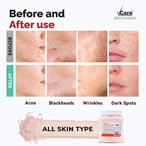 Image of Vcare Jelly Papaya Peel Off Mask For Facials Skincare |Face Mask Powder 250g - Facial Skin Care Product for Women Smoothing, Moisturizing, Cleansing, Refreshing