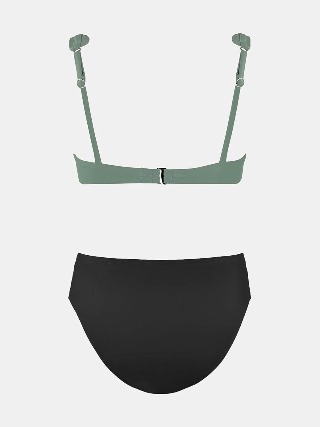 CUPSHE Women's Maternity Bikini Sets Pregnancy Swimsuit Low Rise Scalloped Scoop Neck Adjustable Straps Back Hook - Image 6