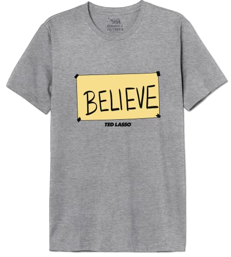 Ted Lasso « Believe » METEDLASTS014 T-Shirt Herren, Grau Melange, Größe XS