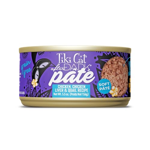 Tiki Cat After Dark Soft Paté Wet Cat Food, Chicken, Chicken Liver & Quail Recipe, 5.5 oz. (8 Count)