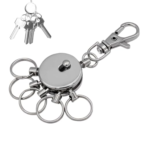 Llavero KYR01 A138 Con Mosquetón Y 6 Anillas Desmontables   Diseño Elegante Y Funcional Para Organizar Llaves De Coche, Casa Y Oficina   Ideal Para El Uso Diario Llavero De La Troika