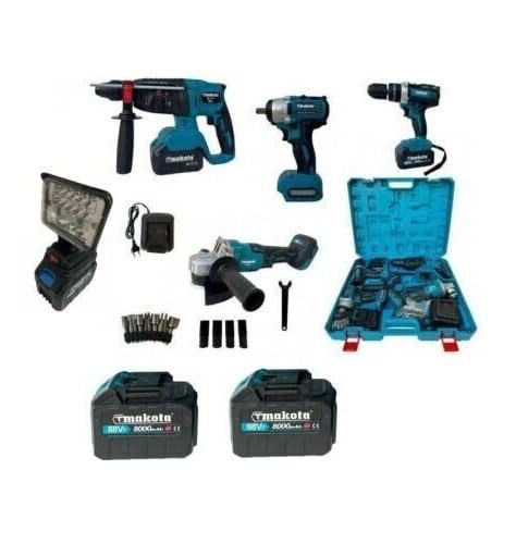Kit 5in1 Professionale 88V - Smerigliatrice, Avvitatore, Tassellatore E Luce - Foto 9