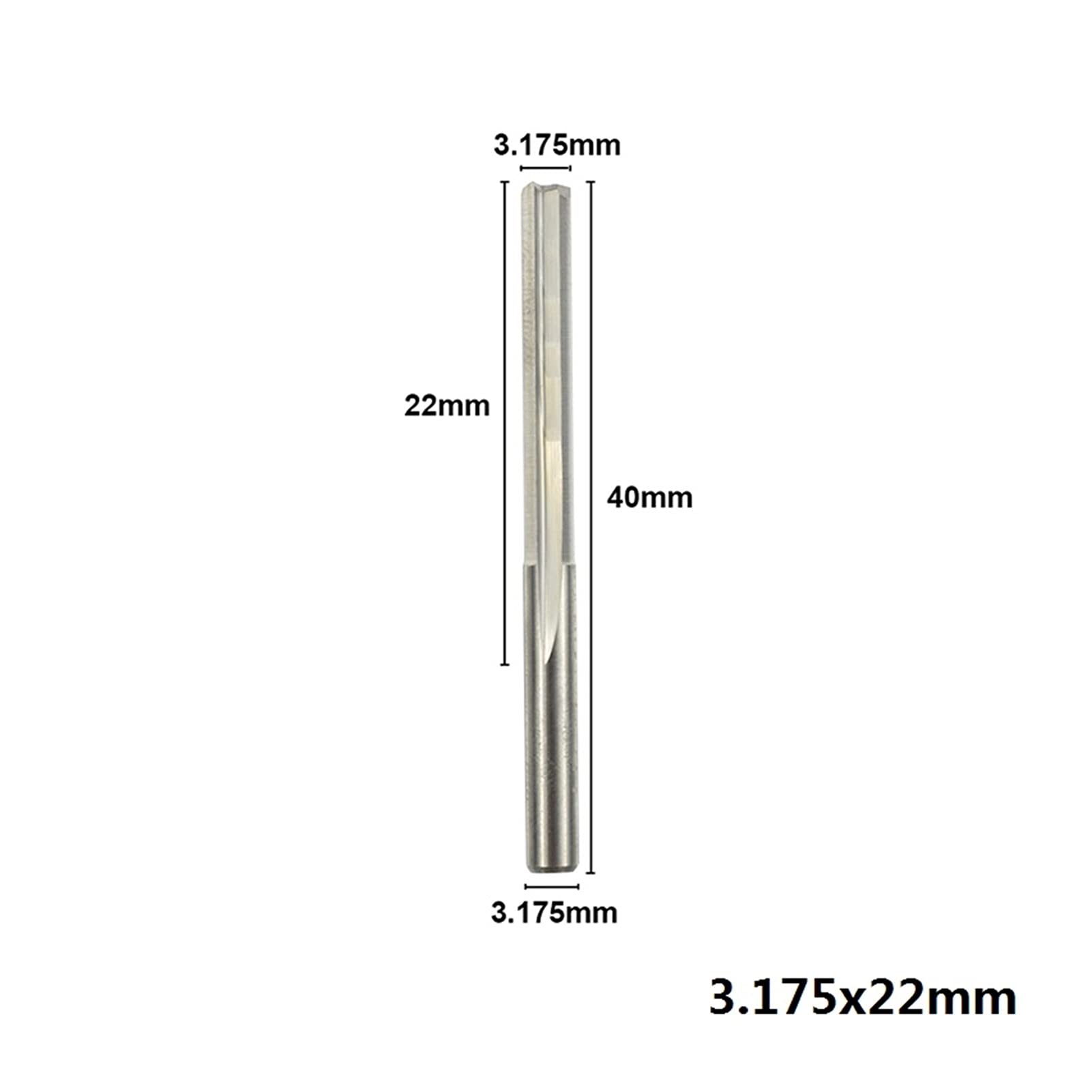 Schaftfräser-Sets, 10-teilig, CNC-Fräser, 2 Nuten, gerader Fräser for Holz, MDF, Kunststoff, 3,175 mm Schaft, Hartmetall-Schaftfräser, Holzbearbeitungswerkzeuge(10pcs 3.175x22mm)