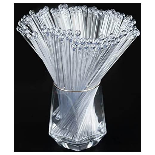 hapray 100-PCS Clear Plastic Swizzle Sticks, Crystal Cake Pops, Cocktail Coffee Drink Stirrers, Lolipop Stick, 7.24 Inch