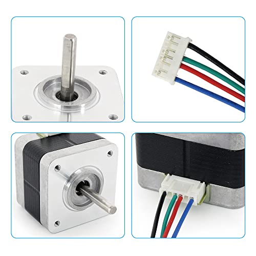 RATTMMOTOR Schrittmotor Nema 17 Stepper Motor 0,95A 24N.cm 2 phase 1,8 Grad 42x42x34mm,4-Draht Stepping Motor mit 1 meter Kabel für 3D-Drucker/CNC-Fräsmaschine (17PM-K049CN18CN)