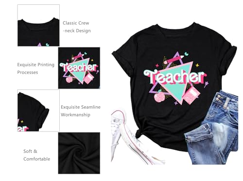 LHBNK Teacher Shirts Women ABCD Teacher Tshirt Teacher Life Shirt Tops Back to School Gifts Casual Summer Tops - Image 5