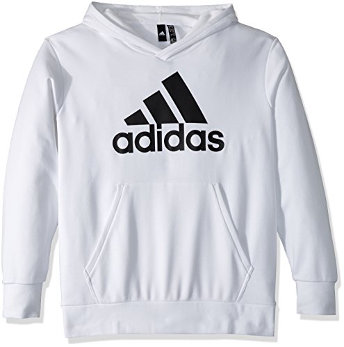 adidas Men's Athletics Essentials Linear Pullover Hoodie, White/Black, X-Large