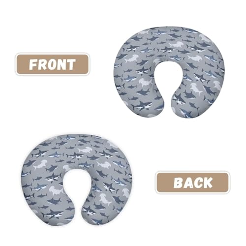 Image of Shark Nursing Pillow Cover for Infant, Lightweight Neutral Breastfeeding Pillow Slipcover, Easy to Clean Removable Pillow Cover for Infant Snug