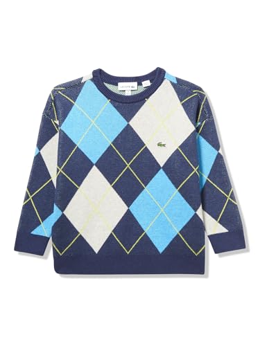 Lacoste Boys' Contrast Jacquard Argyle Sweater
