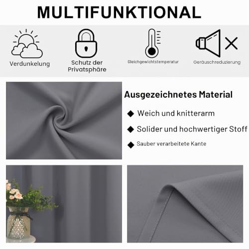 DWCN Thermovorhang Extra Breite Vorhänge Raumteiler Blickdicht H274xB254cm – Ansicht 4