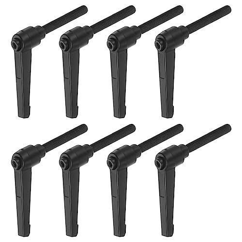 QUARKZMAN 8 Stück Klemmhebel Griff M8 x 60mm Außengewinde Schraube, Aluminiumlegierung Verstellbare Handgriffe Spannhebel für Werkzeugmaschinen Schweißgeräte Druckgeräte, Schwarz