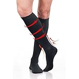 Fytto 1080 Compression Socks Cold Weather 15-20mmHg Circulatory Graduated Compression,Travel,Varicose-Veins Dress Socks,Cotton Hosiery Knee High,Black L