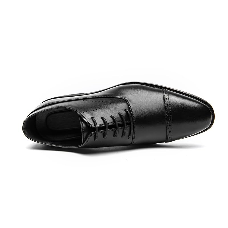 Scarpe eleganti da uomo stringate punta tonda in pelle PU punta tonda scarpe oxford basse antiscivolo antiscivolo ballo di fine anno