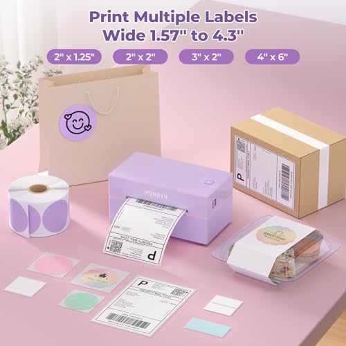 undefined MUNBYN Bluetooth Thermal Label Printer, 130B Wireless 4x6 Shipping Label Printer for Shipping Packages Small Business Office or Home, Compatible with iPhone Android iPad Windows macOS Chrome Etsy eBay の商品画像 3
