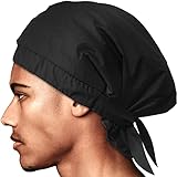 HAVHAF Dapper Men Shower Cap For Men (Matte Black, XL) - Reusable Waterproof Extra Large Mens Shower...