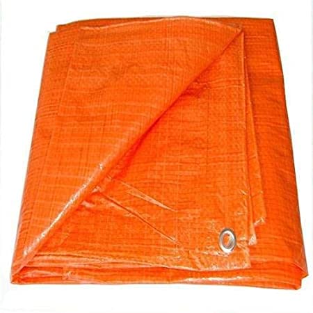 AQSON Waterproof Ground Cover Tent Shelter Dust-proof Rain Cover Tarpaulin Sheet (18X18, ORANGE)
