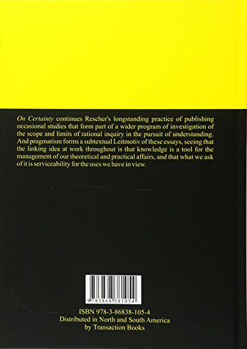 On Certainty: And Other Philosophical Essays on Cognition