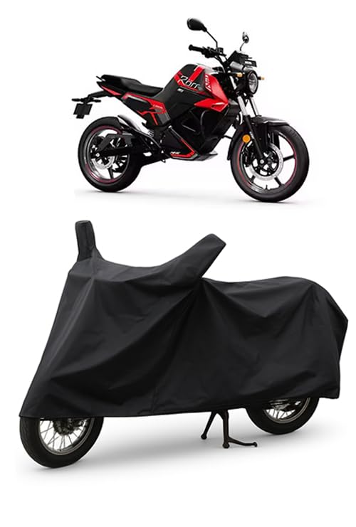 Image of Daxo Waterproof Bike Cover for Oben Rorr EZ | All Weather Protection from Rain, Dust, UV Rays & Scratches with Mirror Pockets & Buckle Belt | Rorr EZ Bike Cover